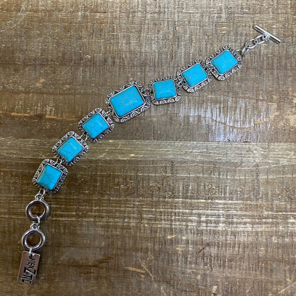 New MexZotic Blue Howlite Antique Square Bracelet - Picture 8 of 9